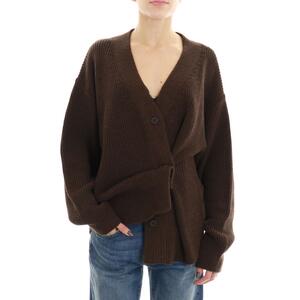 CARDIGAN ASIMMETRICO MARRONE